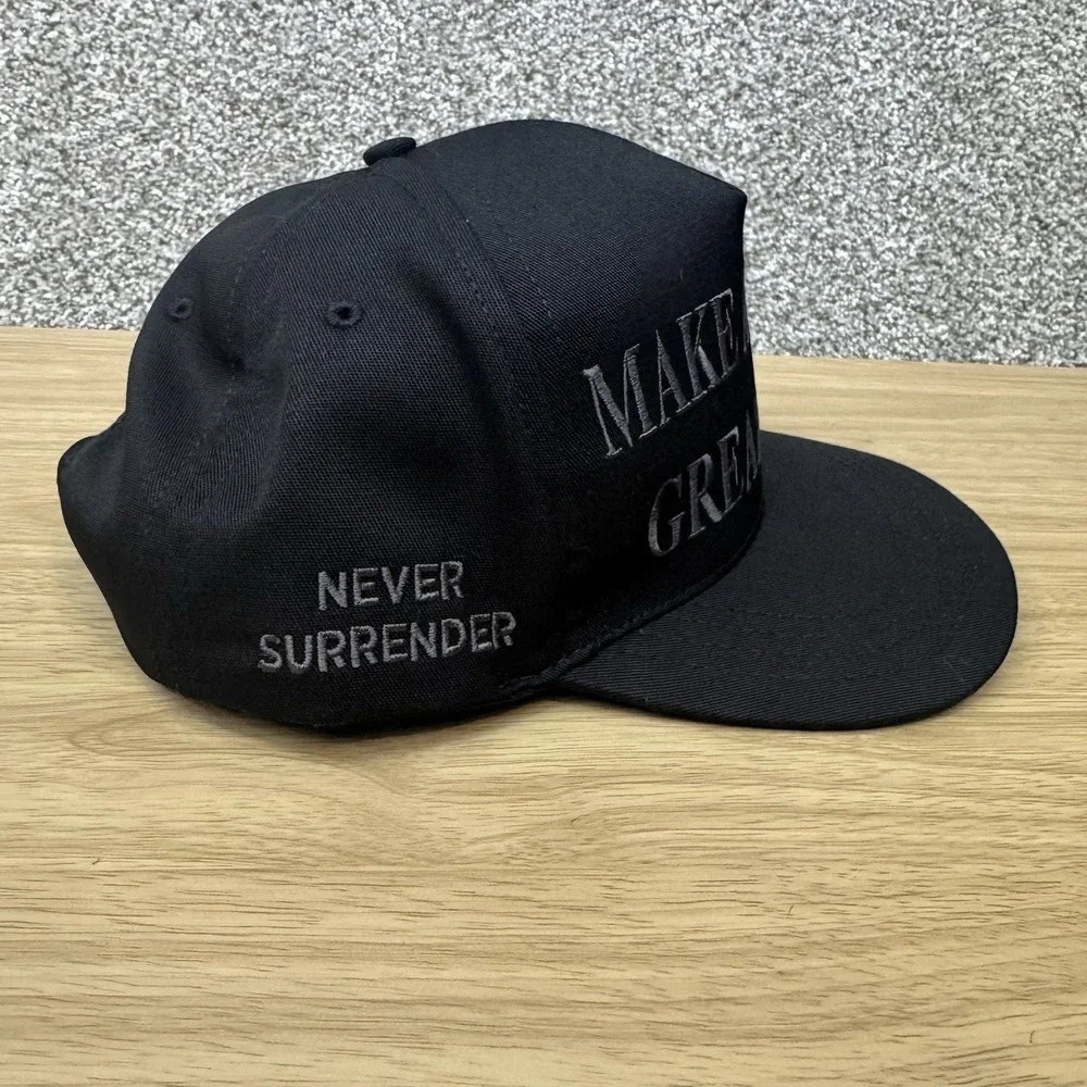 Make‎ America Great Again Hat Cap Snap Back Never Surrender Dark MAGA Black USA